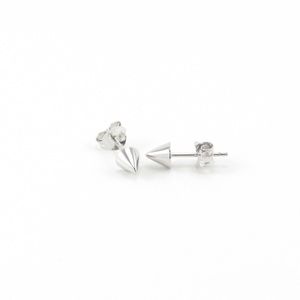 Silver Spike Stud Earrings Small Punk Cone Point